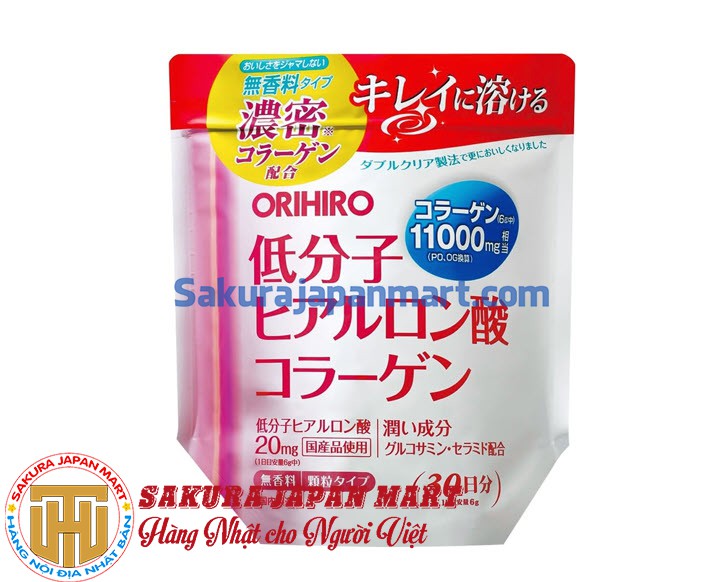 Bột Collagen Hyaluronic Acid Orihiro 11.000mg 180g